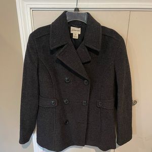 St John’s Bay Wool Coat  Dark Gray  Small
